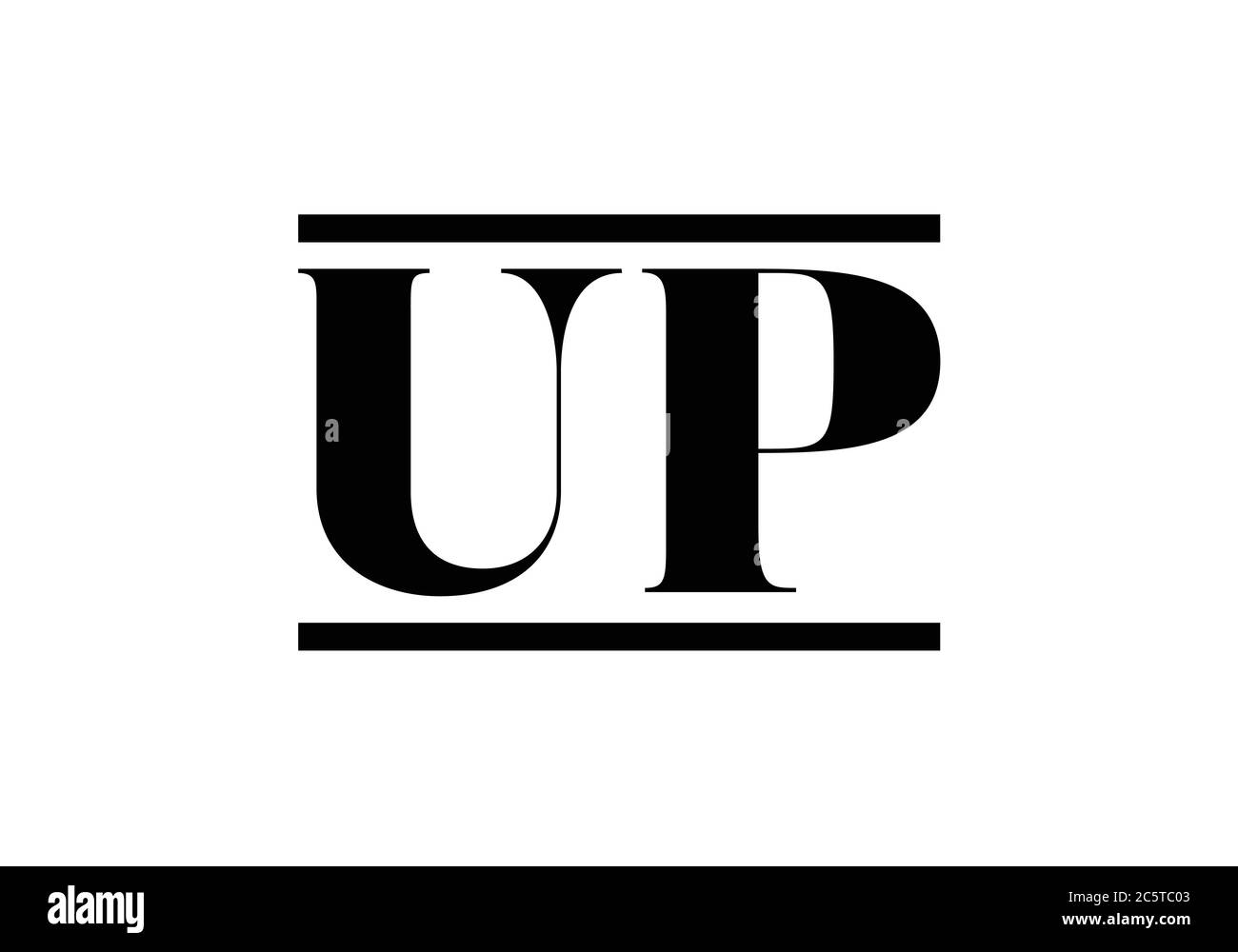 Initial Monogram Letter U P Logo Design Vektor-Vorlage. LOGO-Design MIT AUFBUCHSTABEN Stock Vektor
