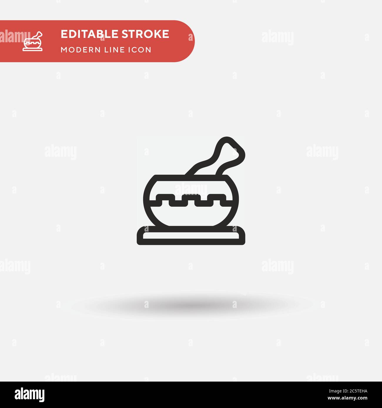 Singing Bowl einfaches Vektor-Symbol. Illustration Symbol Design Vorlage für Web mobile UI Element. Perfekte Farbe modernes Piktogramm auf bearbeitbaren Strich. Singing Bowl Icons für Ihr Business-Projekt Stock Vektor