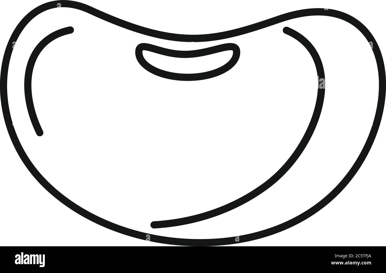 Symbol für die Nierenkähnen für Lebensmittel. Skizzieren Lebensmittel Nierebohne Vektor-Symbol für Web-Design isoliert auf weißem Hintergrund Stock Vektor