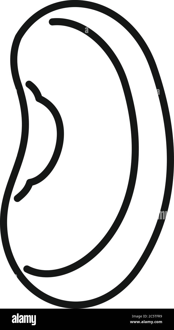 Symbol für das Kochen von Nierenbohne. Umriss Kochen Nierebohne Vektor-Symbol für Web-Design isoliert auf weißem Hintergrund Stock Vektor