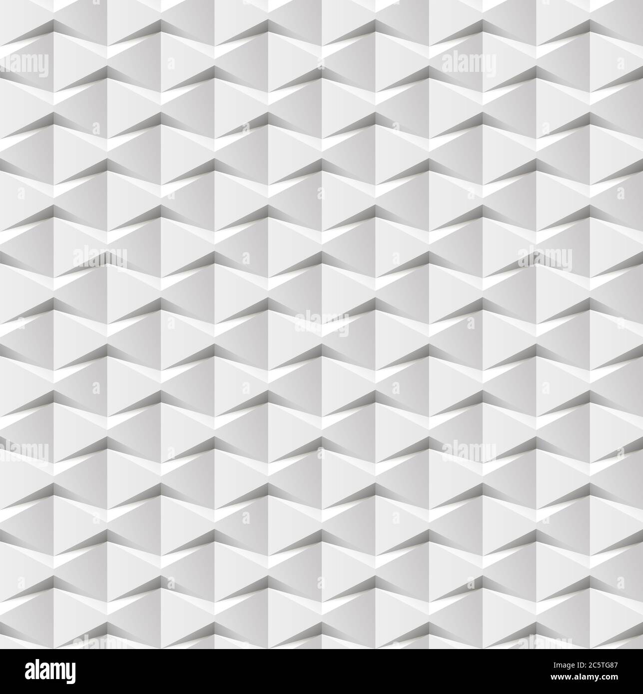 Abstrakter 3d-weißer geometrischer Hintergrund. Weiße nahtlose Textur mit Schatten. Einfache saubere weiße Hintergrundstruktur der Kachel. 3D-Innenwand Pat Stockfoto