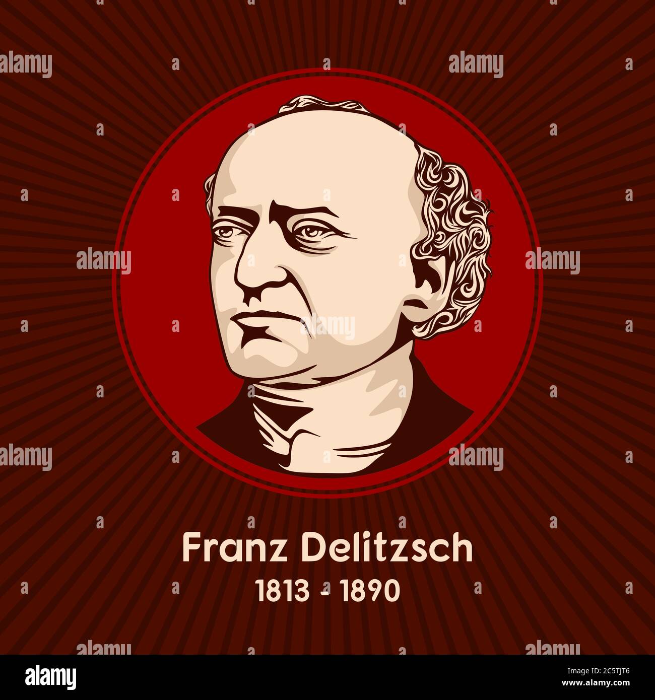 Franz Delitzsch (1813 - 1890) war ein deutscher lutherischer Theologe und Hebraist. Stock Vektor