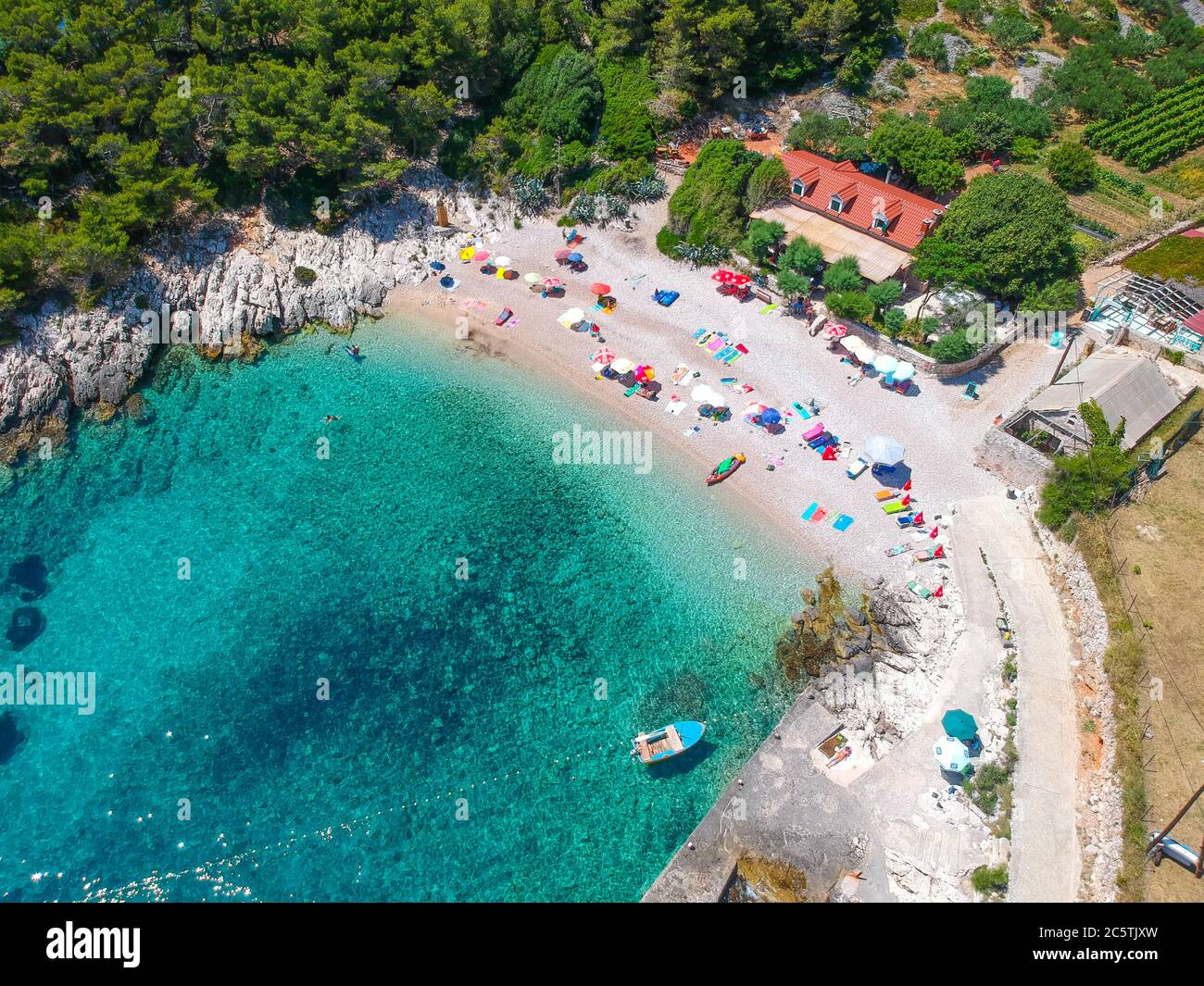 Sehenswürdigkeiten und Szenen entlang der Küste von Kroatien Stockfoto