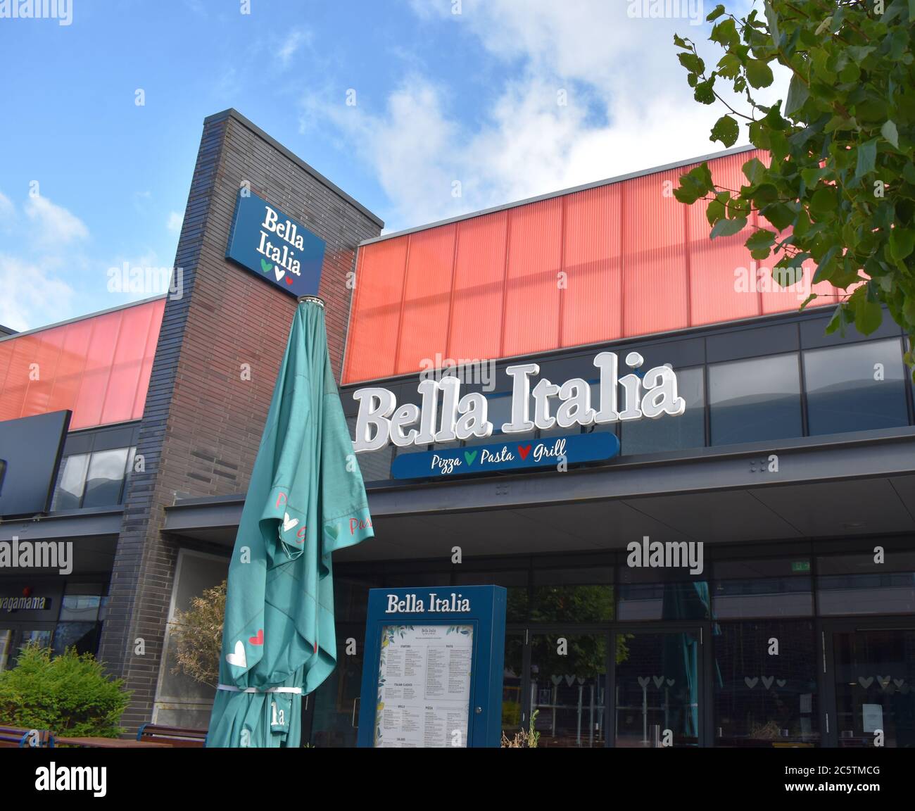 Bella Italia Restaurants schließen wegen des Zusammenbruchs der Casual Dining Group. Stockfoto