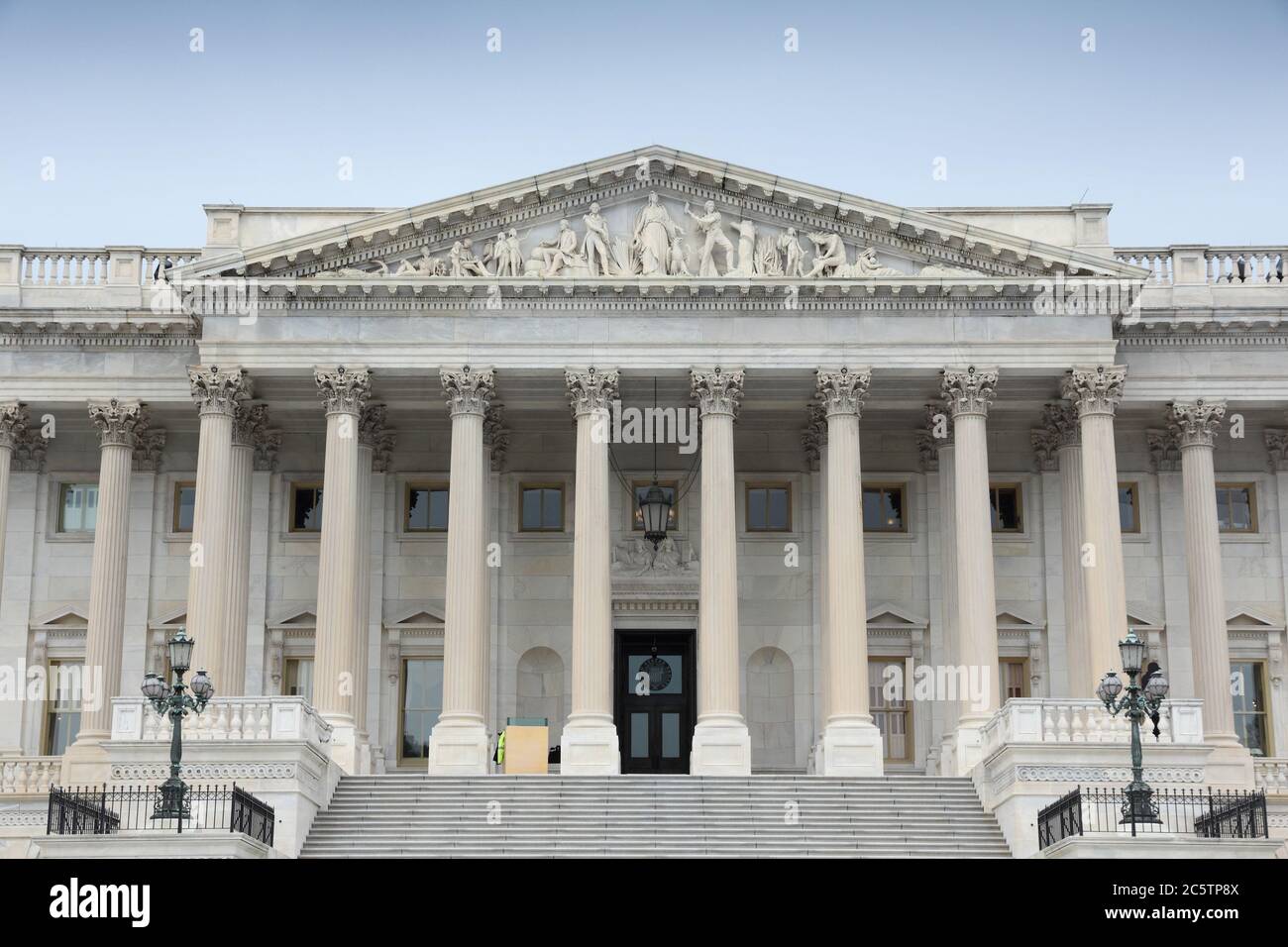 US National Capitol in Washington, DC. Amerikanisches Wahrzeichen. Kapitol der Vereinigten Staaten - US-Senat. Stockfoto