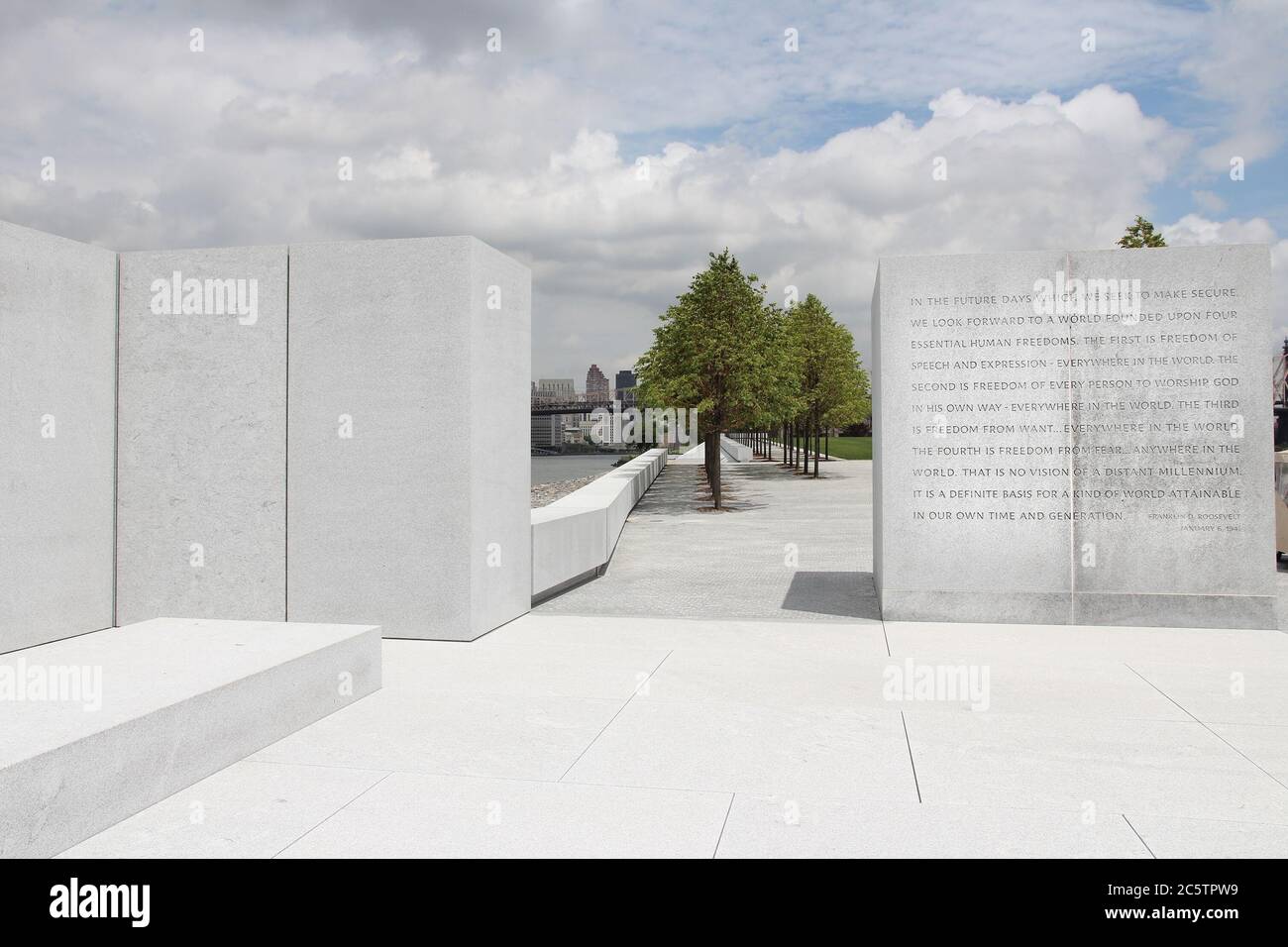 NEW YORK, USA - Juli 3, 2013: Franklin D. Roosevelt vier Freiheiten Park in New York. Es wurde im Jahr 2012 erstellt. Stockfoto