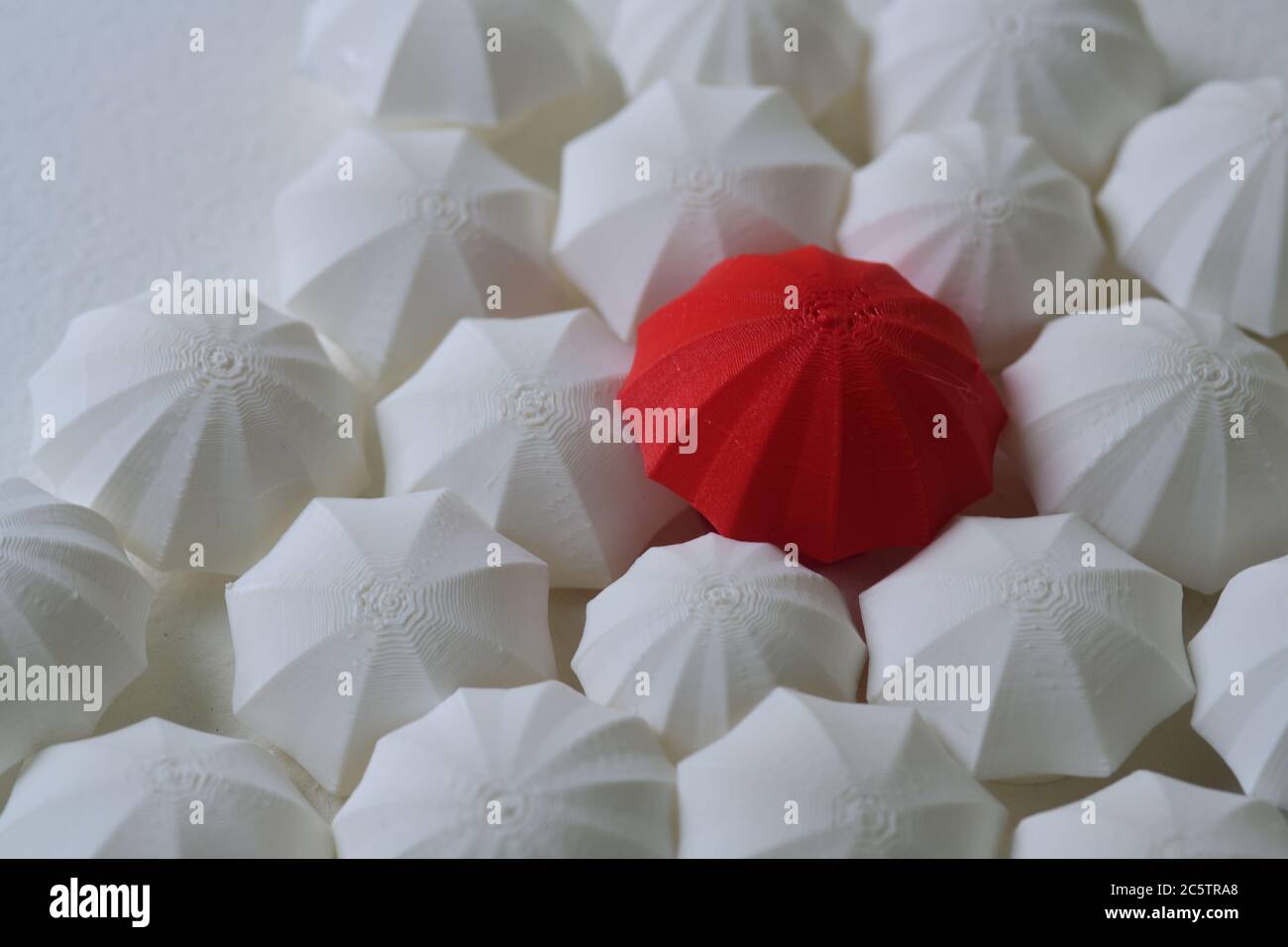 3D Printed Art - Umbrella Revoluion (Konzept) Stockfoto