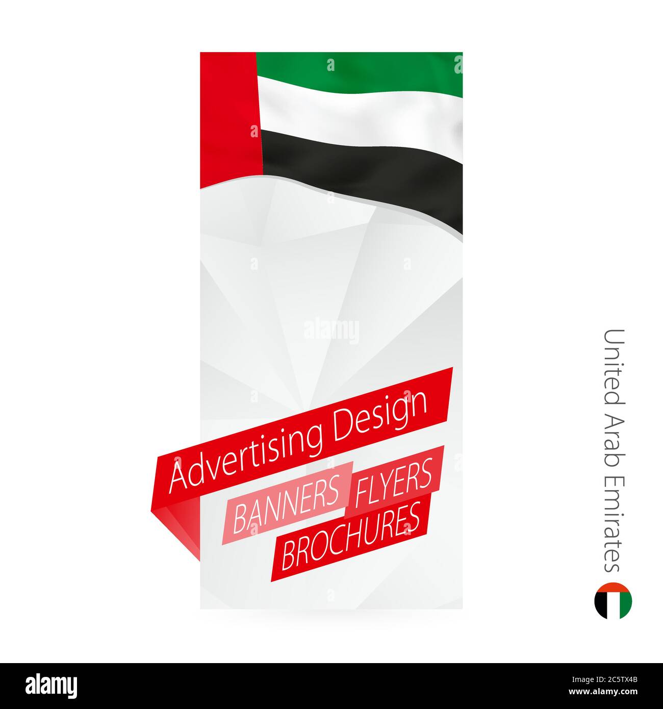Vektor abstraktes Banner Vorlage für Vereinigte Arabische Emirate. Werbevorlage mit Flagge der VAE. Stock Vektor