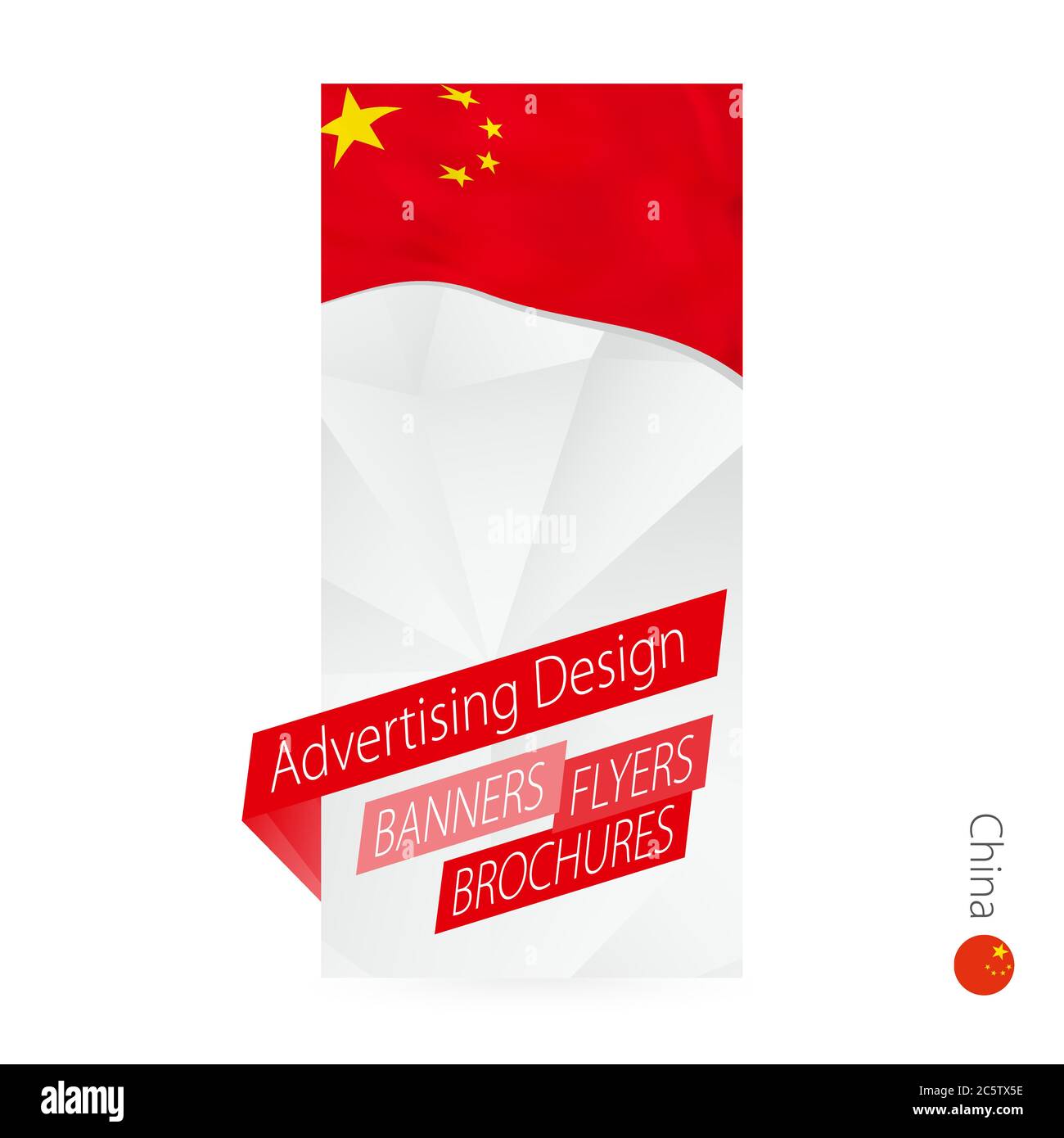 Vektor abstraktes Banner Vorlage für China. Werbevorlage mit Flagge von China. Stock Vektor
