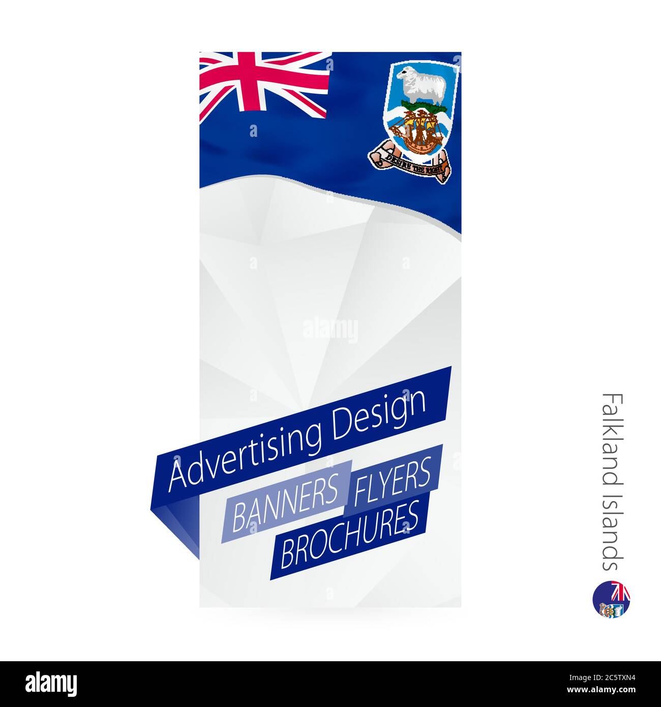 Vektor abstraktes Banner Vorlage für Falkland Inseln. Stock Vektor