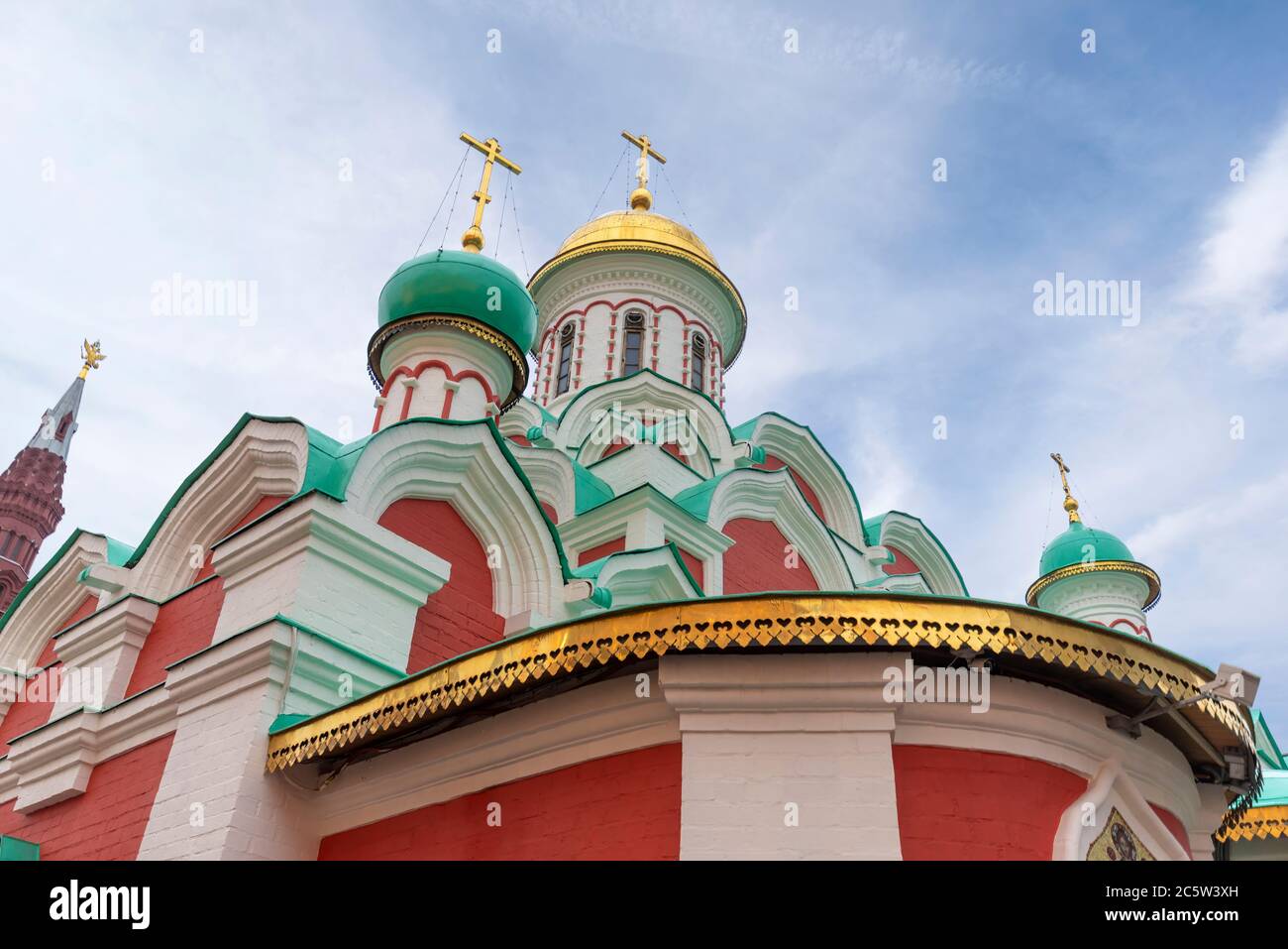 Kathedrale der Ikone der Gottesmutter von Kasan auf dem Roten Platz in Moskau, Russland. Russische orthodoxe Kirche. Stockfoto