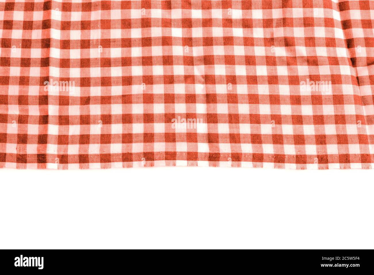 Fragment des karierten Gewebes. Die Textur des schottischen Stoffes. Nahaufnahme. Stockfoto