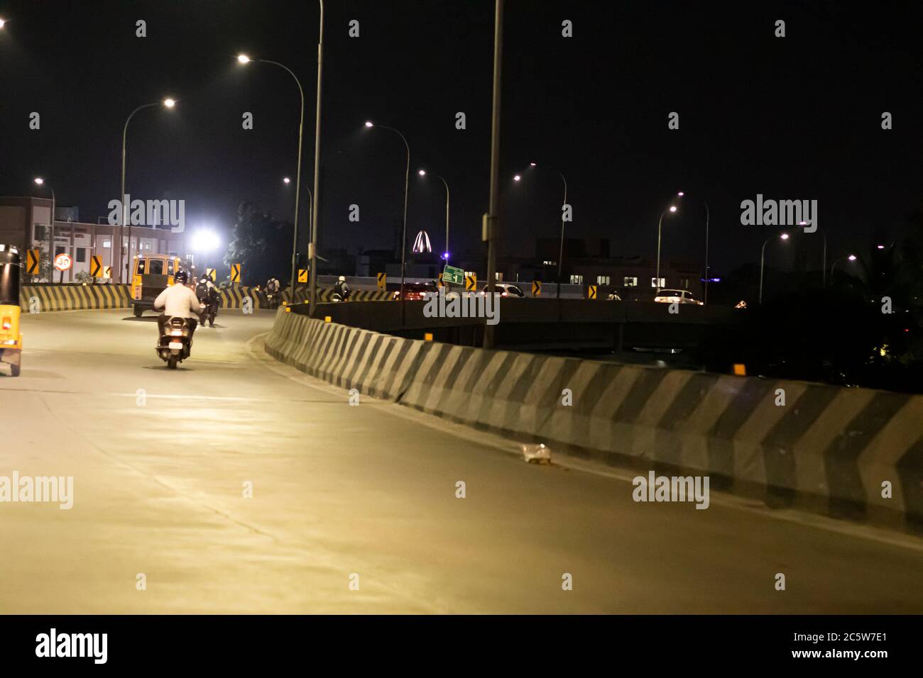 Nachtzeit der indischen Stadt Stockfoto
