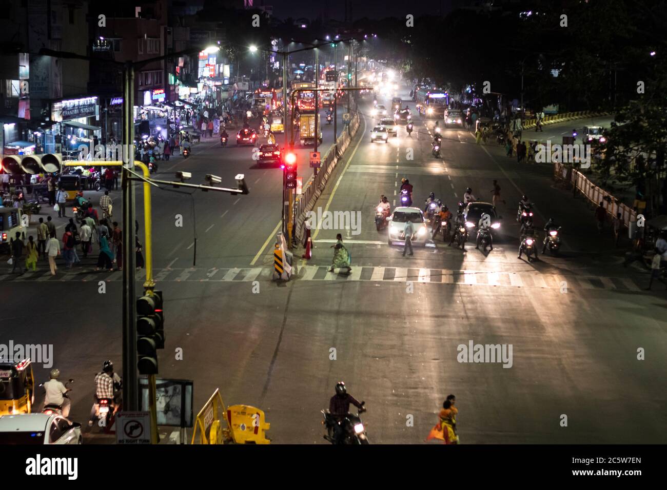 Nachtzeit der indischen Stadt Stockfoto