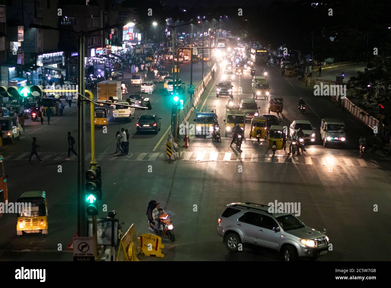 Nachtzeit der indischen Stadt Stockfoto