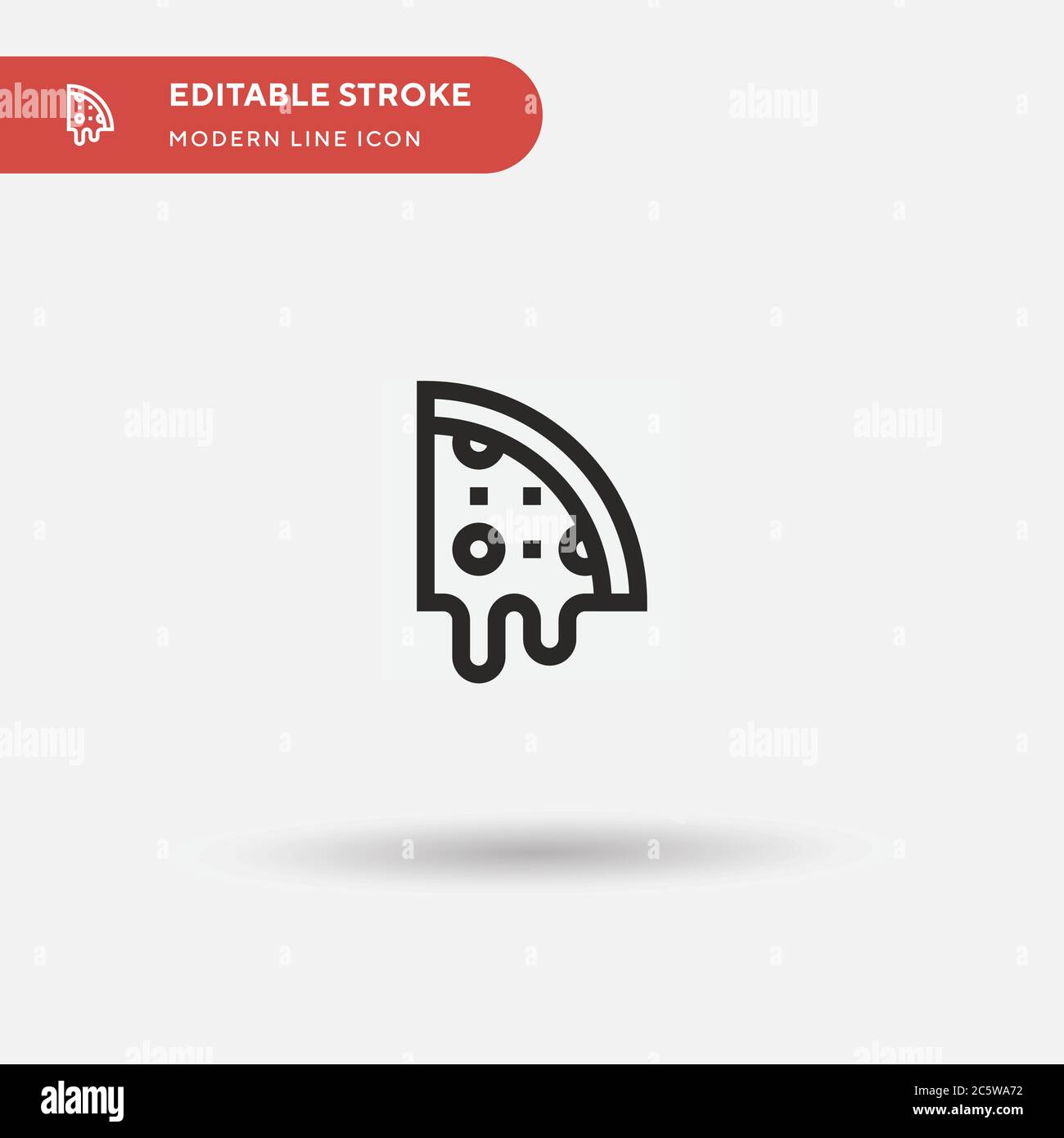 Einfaches Vektorsymbol Pizza Slice. Illustration Symbol Design Vorlage für Web mobile UI Element. Perfekte Farbe modernes Piktogramm auf bearbeitbaren Strich. Pizza Slice Icons für Ihr Business-Projekt Stock Vektor