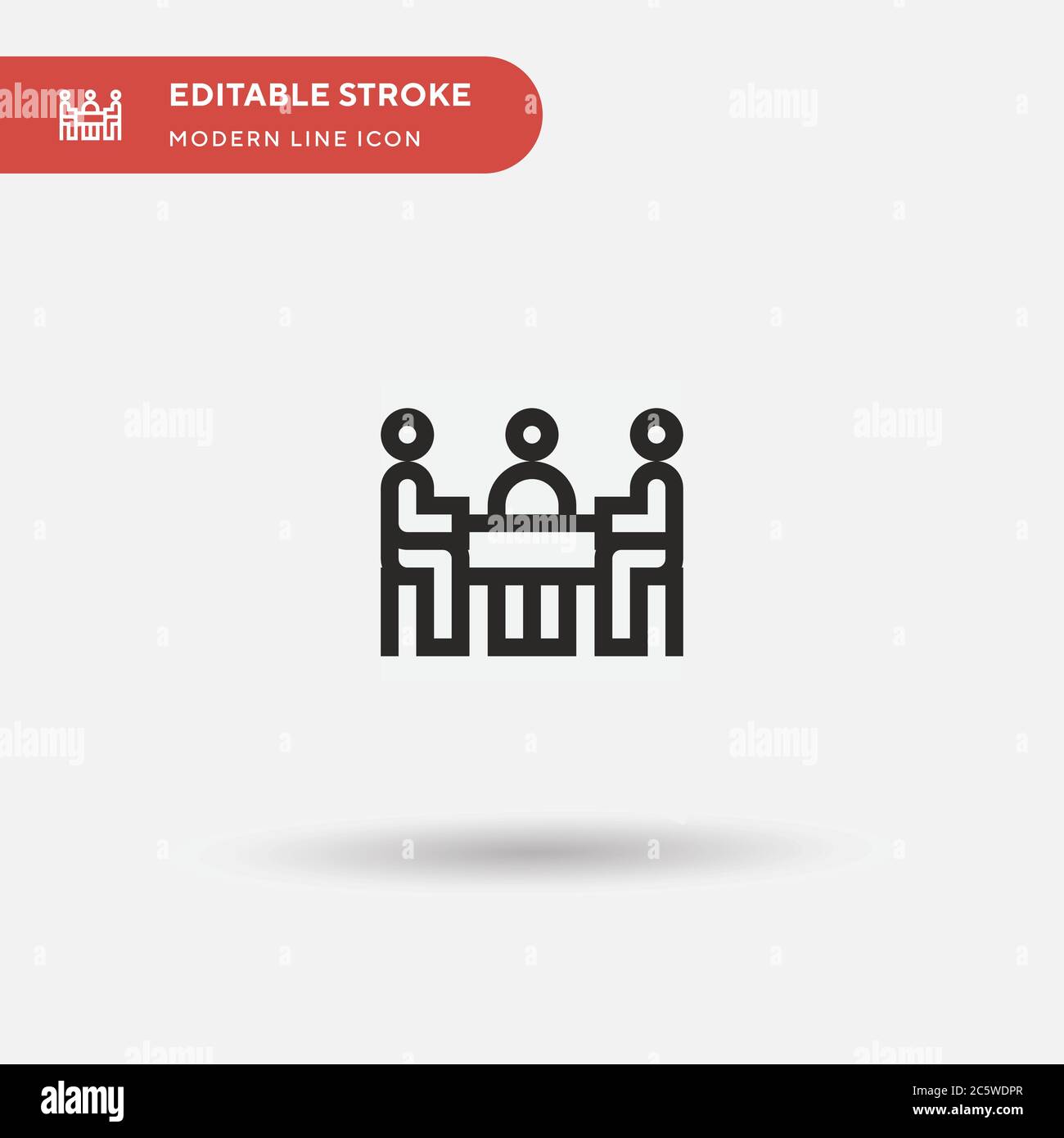 Einfaches Vektorsymbol für Business Meeting. Illustration Symbol Design Vorlage für Web mobile UI Element. Perfekte Farbe modernes Piktogramm auf bearbeitbaren Strich. Business Meeting-Symbole für Ihr Geschäftsprojekt Stock Vektor