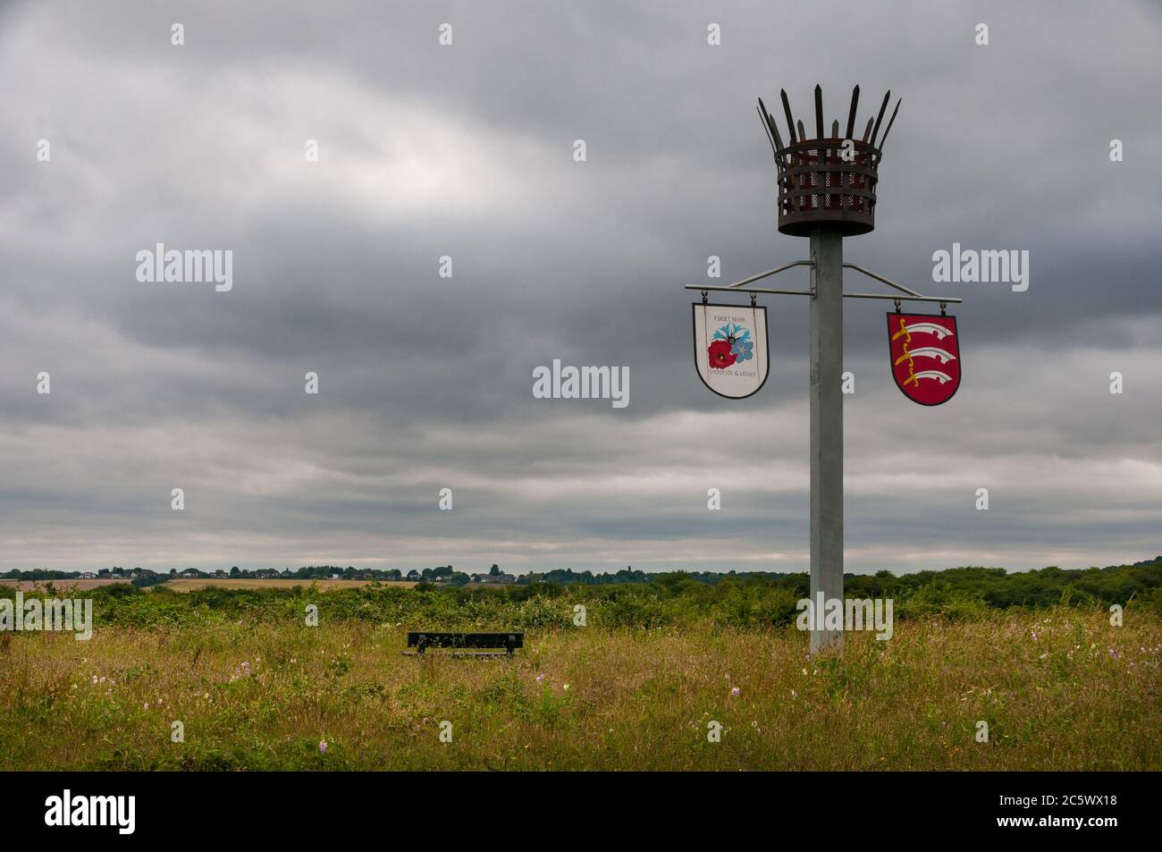 Essex Schild am Wat Tyler Country Park, Basildon, Essex, Großbritannien. Stockfoto