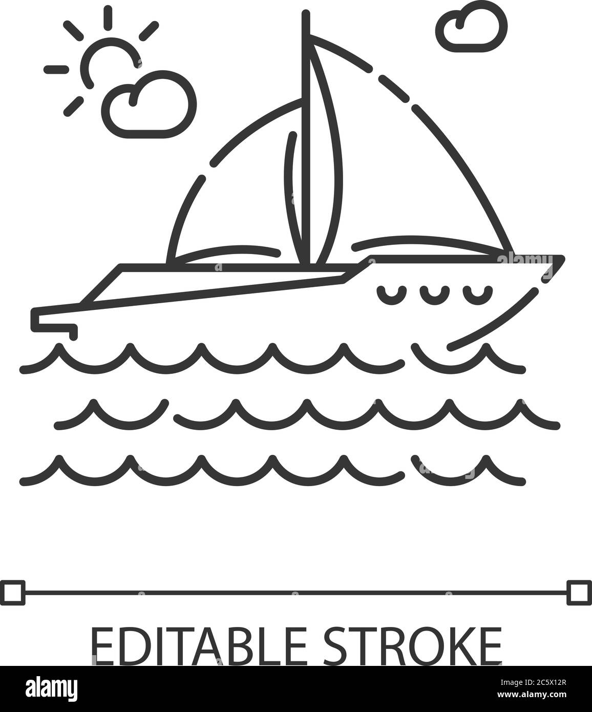 Yachting Pixel perfekte lineare Symbol Stock Vektor Yachting Pixel perfekte lineare Symbol Stock Vektor