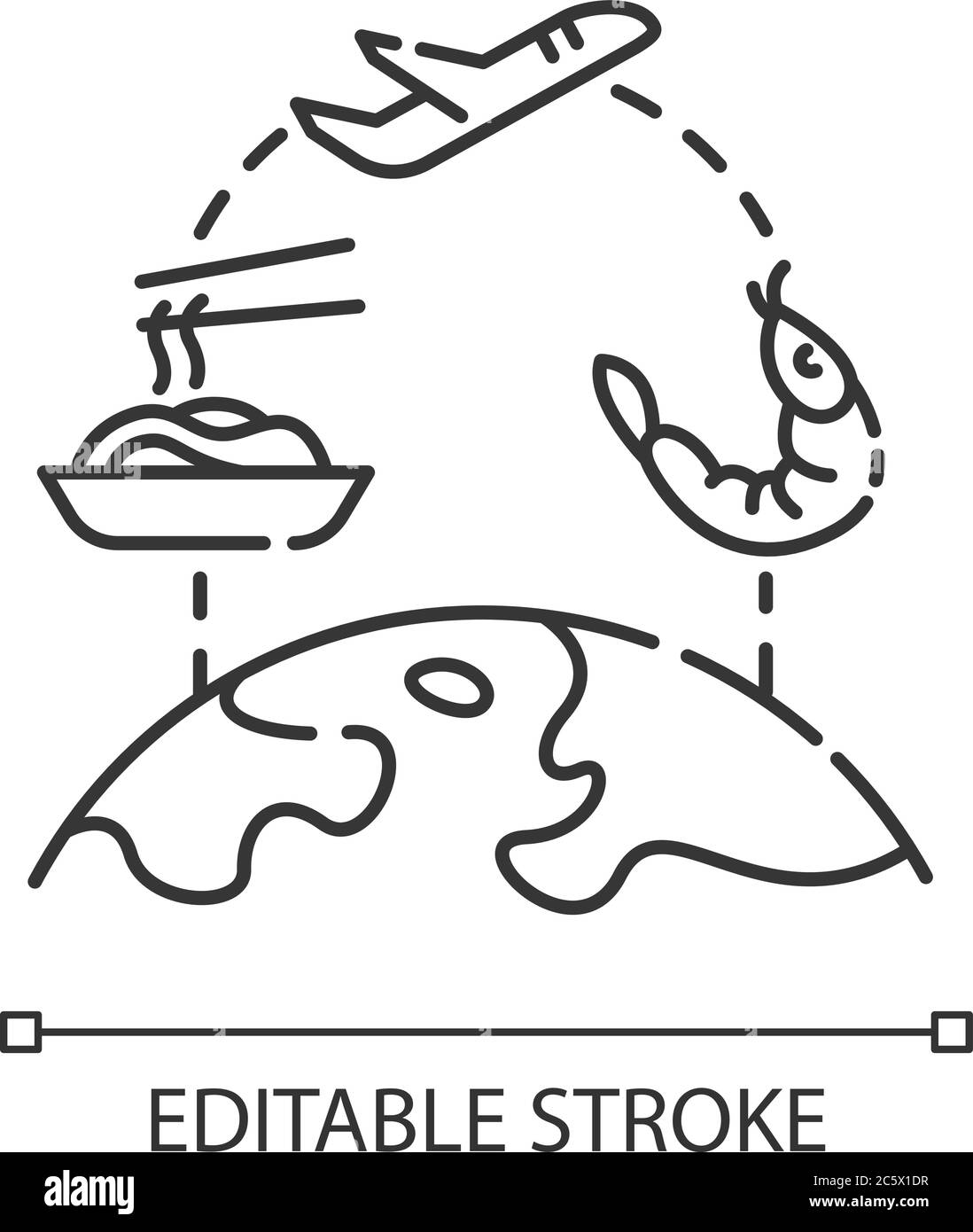 Food Tourismus Pixel perfekte lineare Symbol Stock Vektor