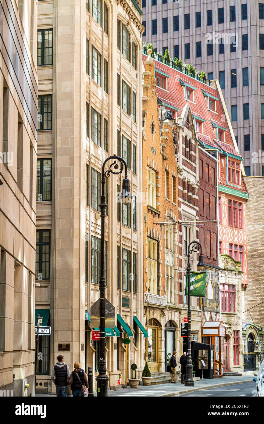 New York City, NY NYC Lower, Manhattan, Financial District, FIDI, Stone Street Historic District, South William Street, Neo Dutch Renaissance, Architektur Bu Stockfoto