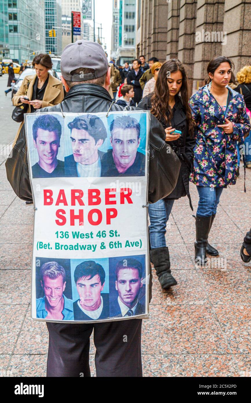 New York, New York City, NY NYC, Midtown, Manhattan, 6th Sixth Avenue of the Americas, Straßenszene, Männer männliche Erwachsene, asiatische Asiaten ethnische Einwanderer Stockfoto