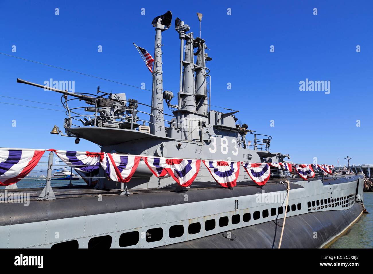 U-Boot USS Pampanito auf Pier 45, Fisherman's Wharf, San Francisco, Kalifornien, USA Stockfoto