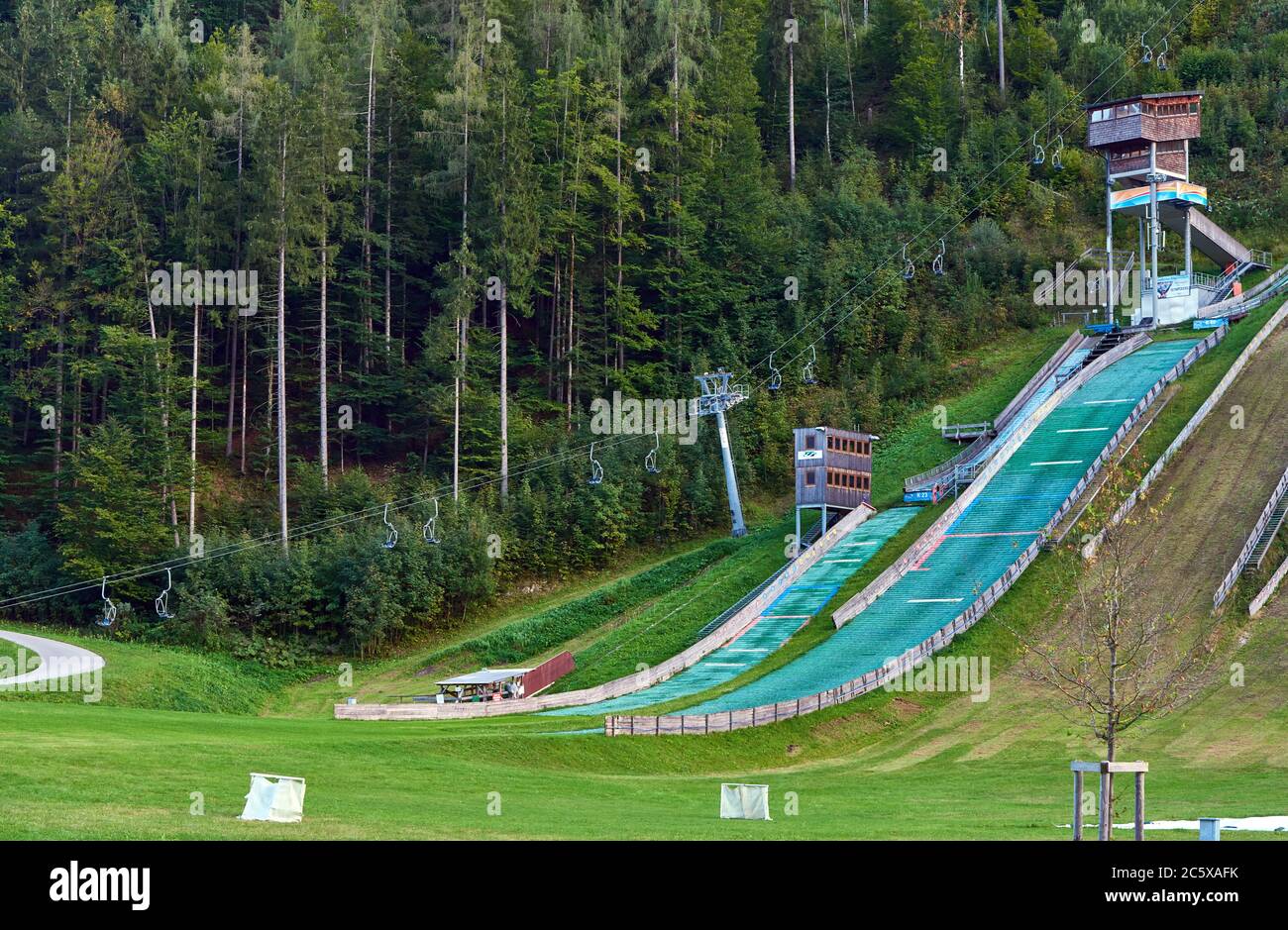 Besuch der Chiemgau Biathlon Arena Stockfoto