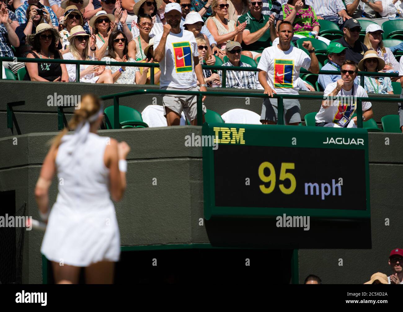 Jiri Vanek während Petra Kvitovas zweiten Runde Spiel bei der Wimbledon Championships Grand Slam Tennis Turnier 2019 Stockfoto