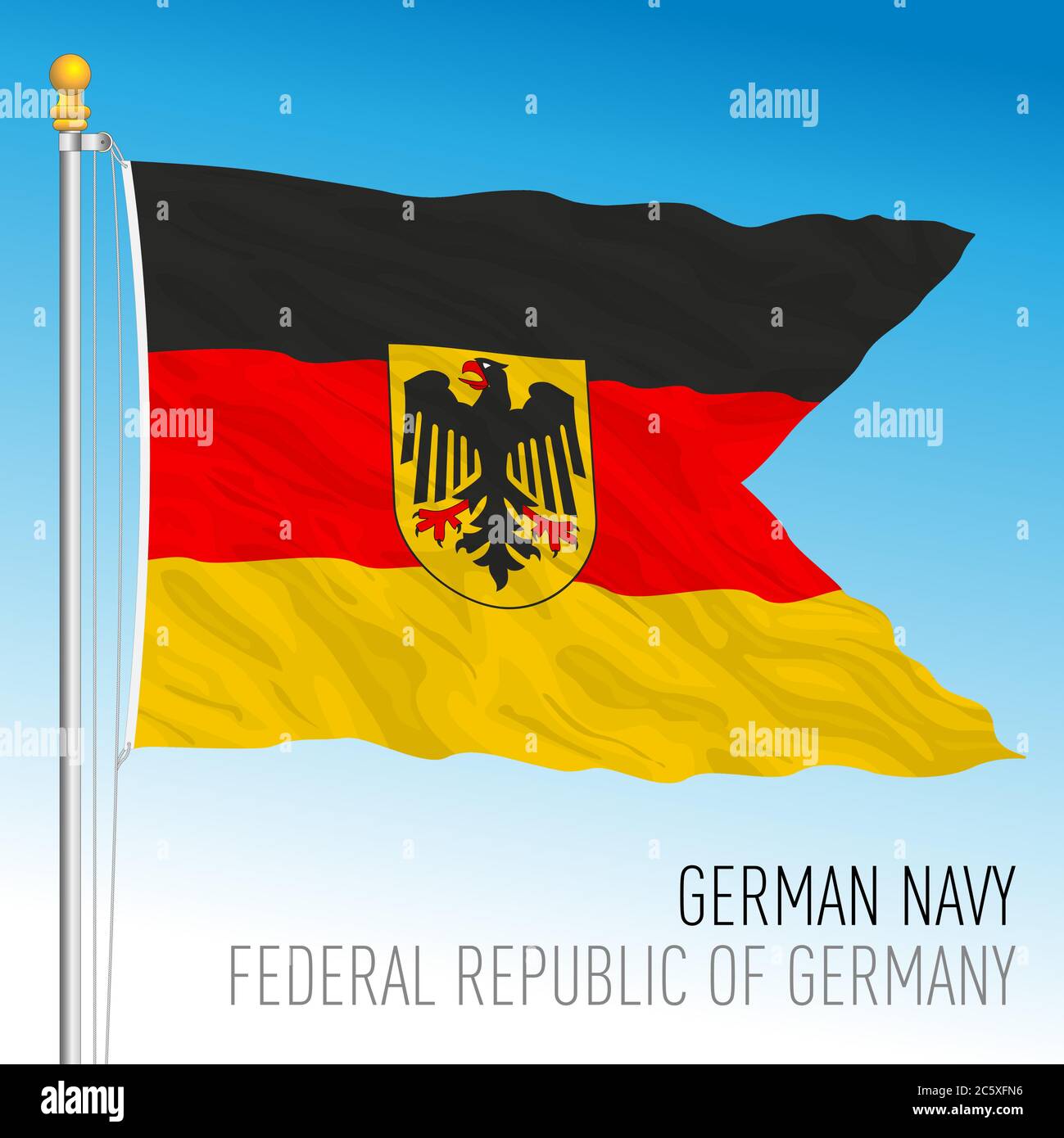 Deutsche Marine-Flagge, Deutschland, Vektorgrafik Stock Vektor