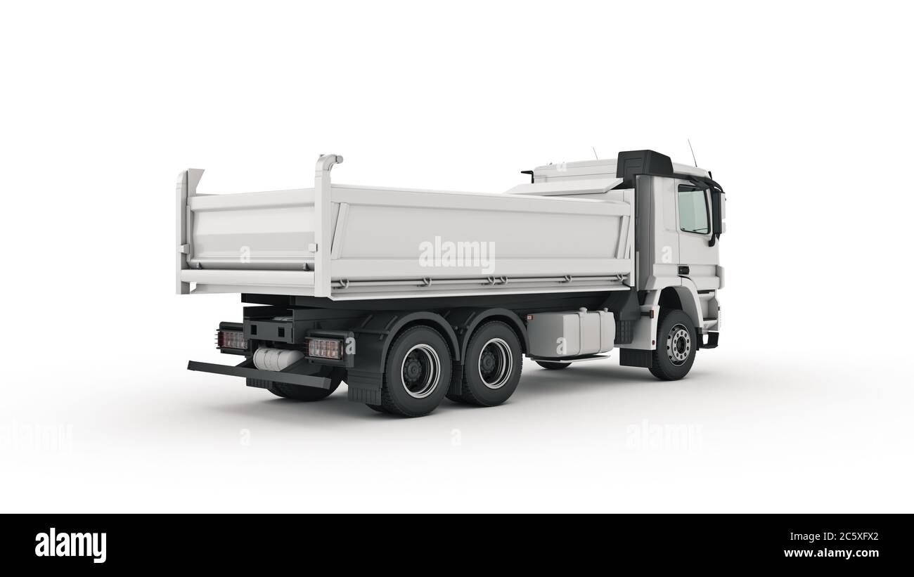 Weißer Muldenkipper. 3d-Rendering Stockfoto