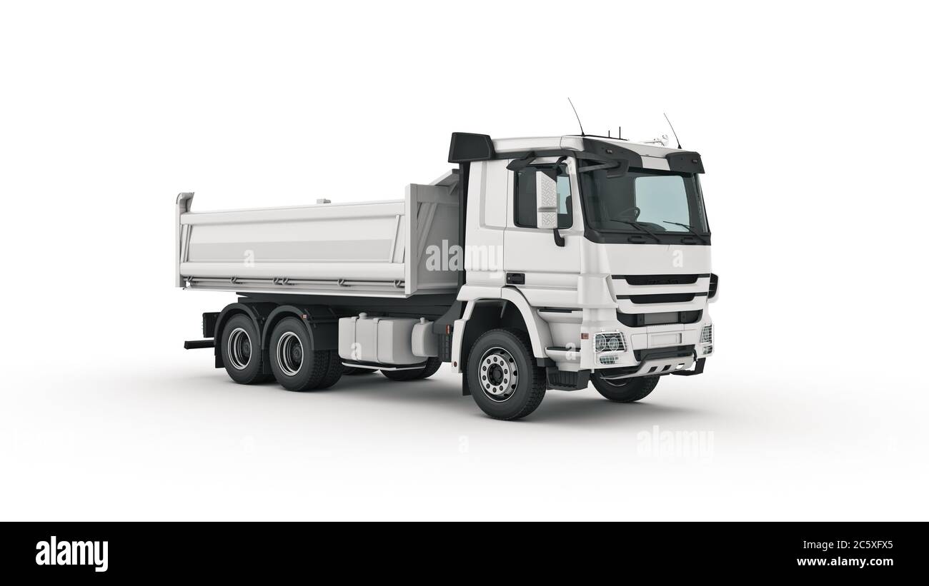 Weißer Muldenkipper. 3d-Rendering Stockfoto
