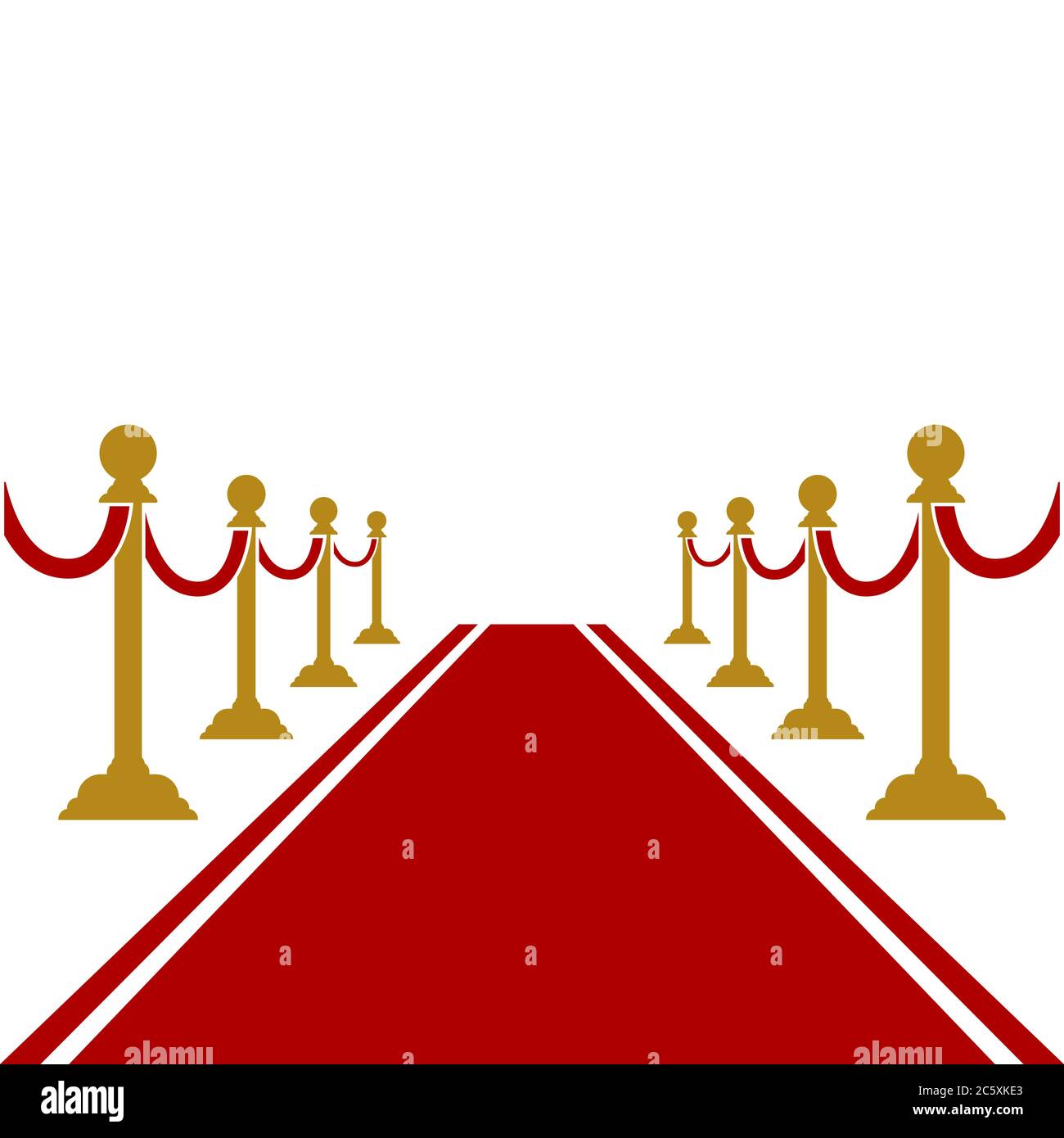 Roter Teppich mit goldenen Barrieren Vektor Design-Vorlage Stock Vektor
