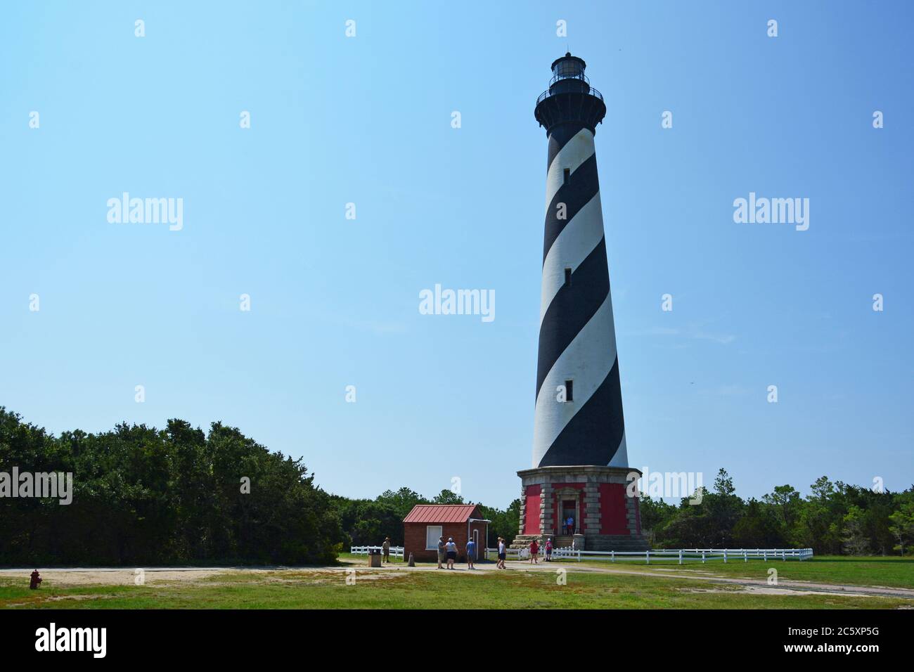Cape Hatteras Light Station an den Outer Banks in Buxton, North Carolina. Stockfoto