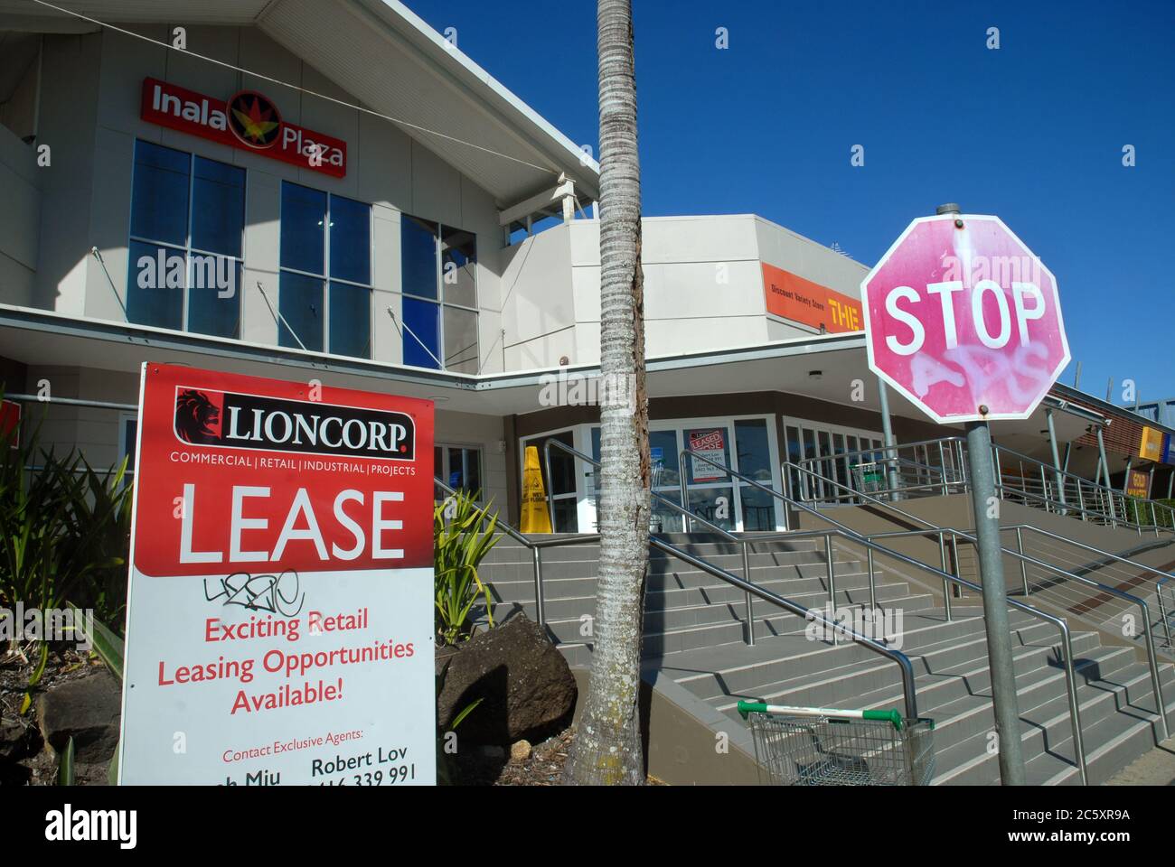 Vor dem Inala Plaza, Inala, Brisbane, Queensland, Australien. Stockfoto