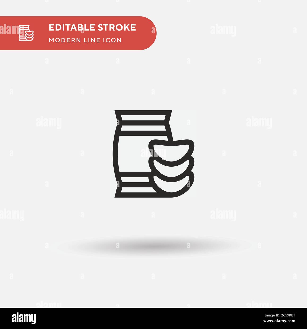 Chips einfaches Vektor-Symbol. Illustration Symbol Design Vorlage für Web mobile UI Element. Perfekte Farbe modernes Piktogramm auf bearbeitbaren Strich. Chips-Symbole für Ihr Geschäftsprojekt Stock Vektor