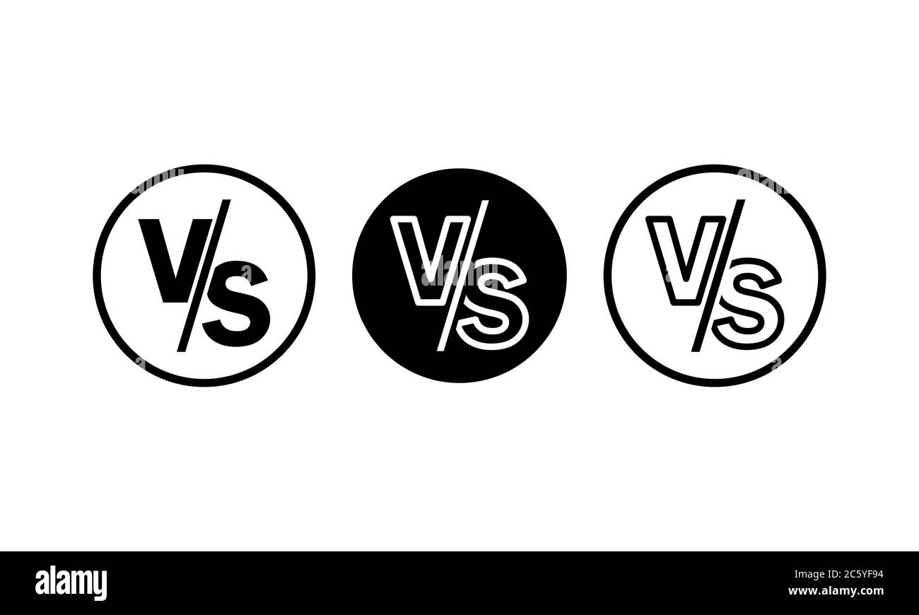 VS vs vs vs Buchstaben Vektor Logo Symbol. Symbol von 3 Arten für Konfrontation oder Opposition Design-Konzept. Vektor auf isoliertem weißem Hintergrund. Eps 10 Stock Vektor