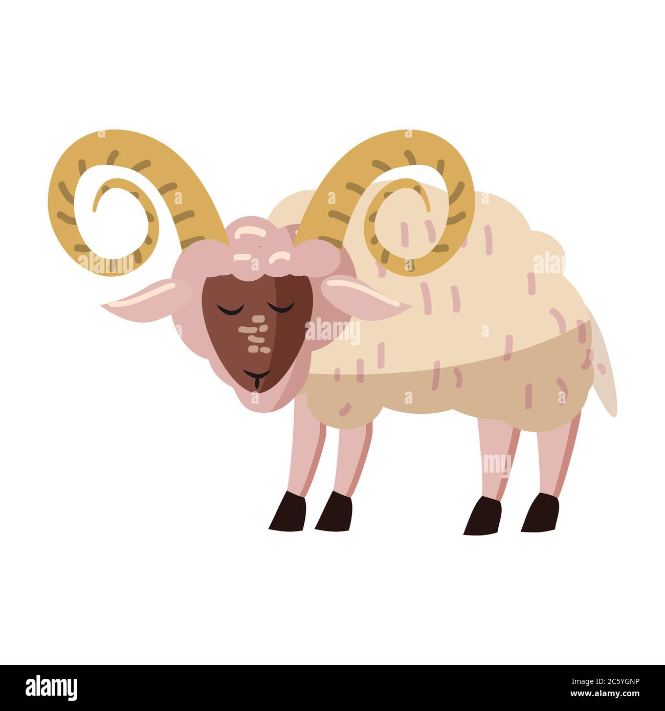 Niedlichen RAM, Tier, Trend Cartoon Stil Vektor Illustration Stock Vektor