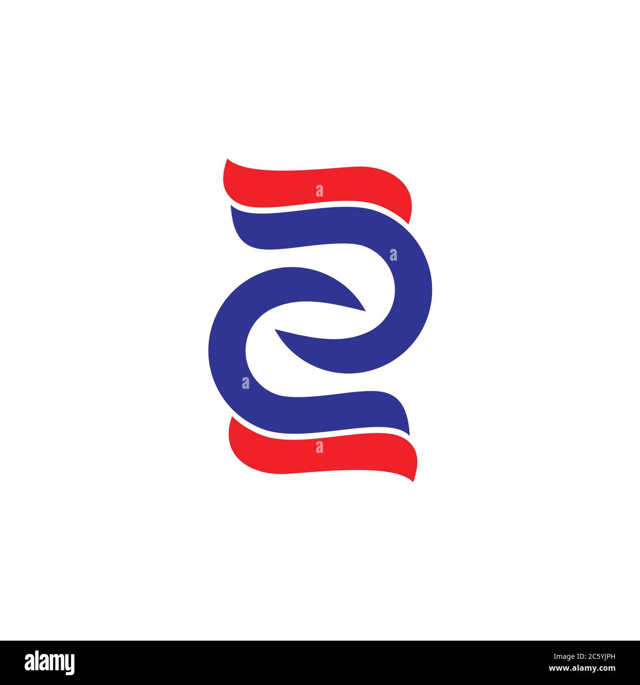 Buchstaben zc abstrakte Kurven verknüpft Logo Vektor Stock Vektor
