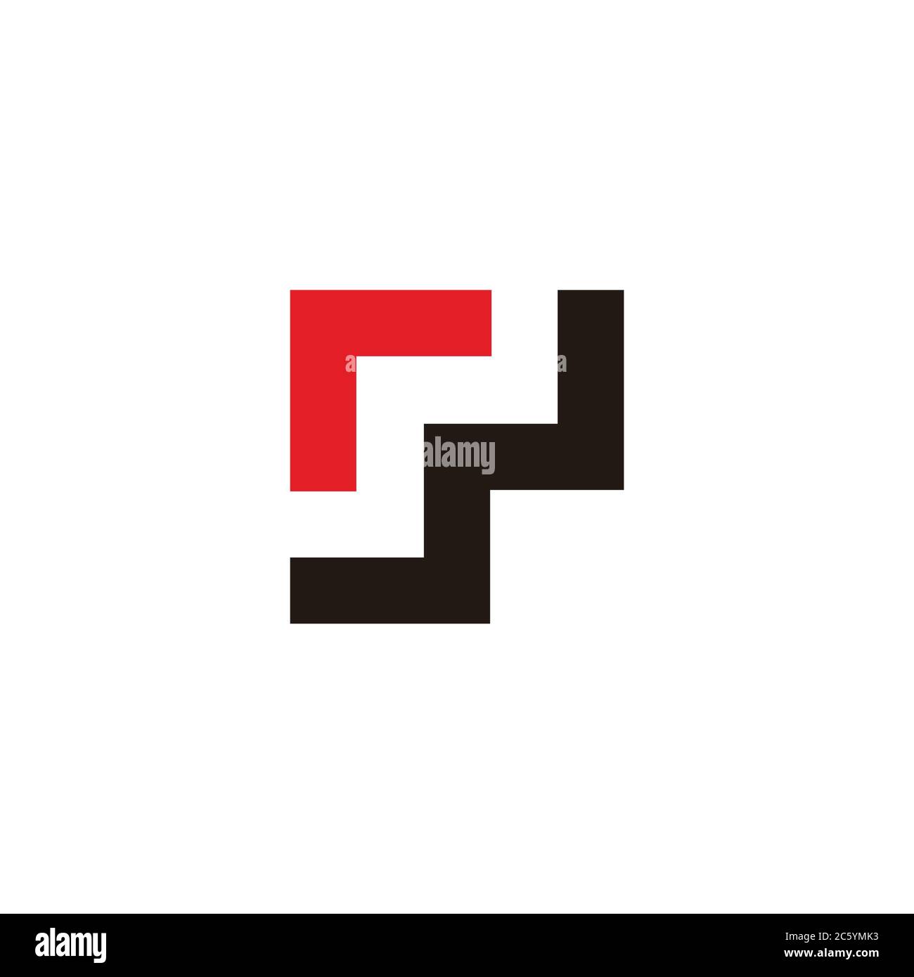 Abstrakter Buchstabe rw Treppenhaus Symbol Logo Vektor Stock Vektor