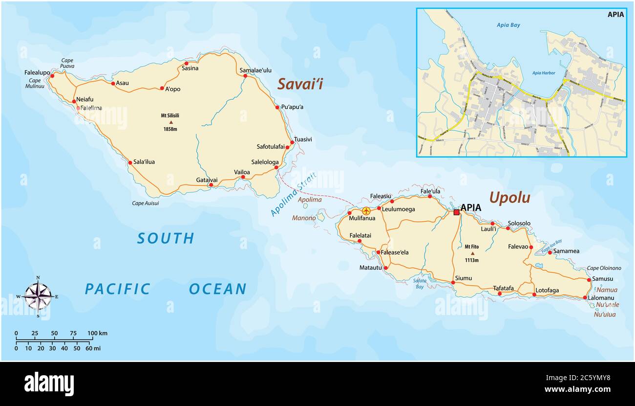 oder Schiffer-Inseln M5 Alte Landkarte 1897: Samoa Upolu Savaii Tutuila Apia