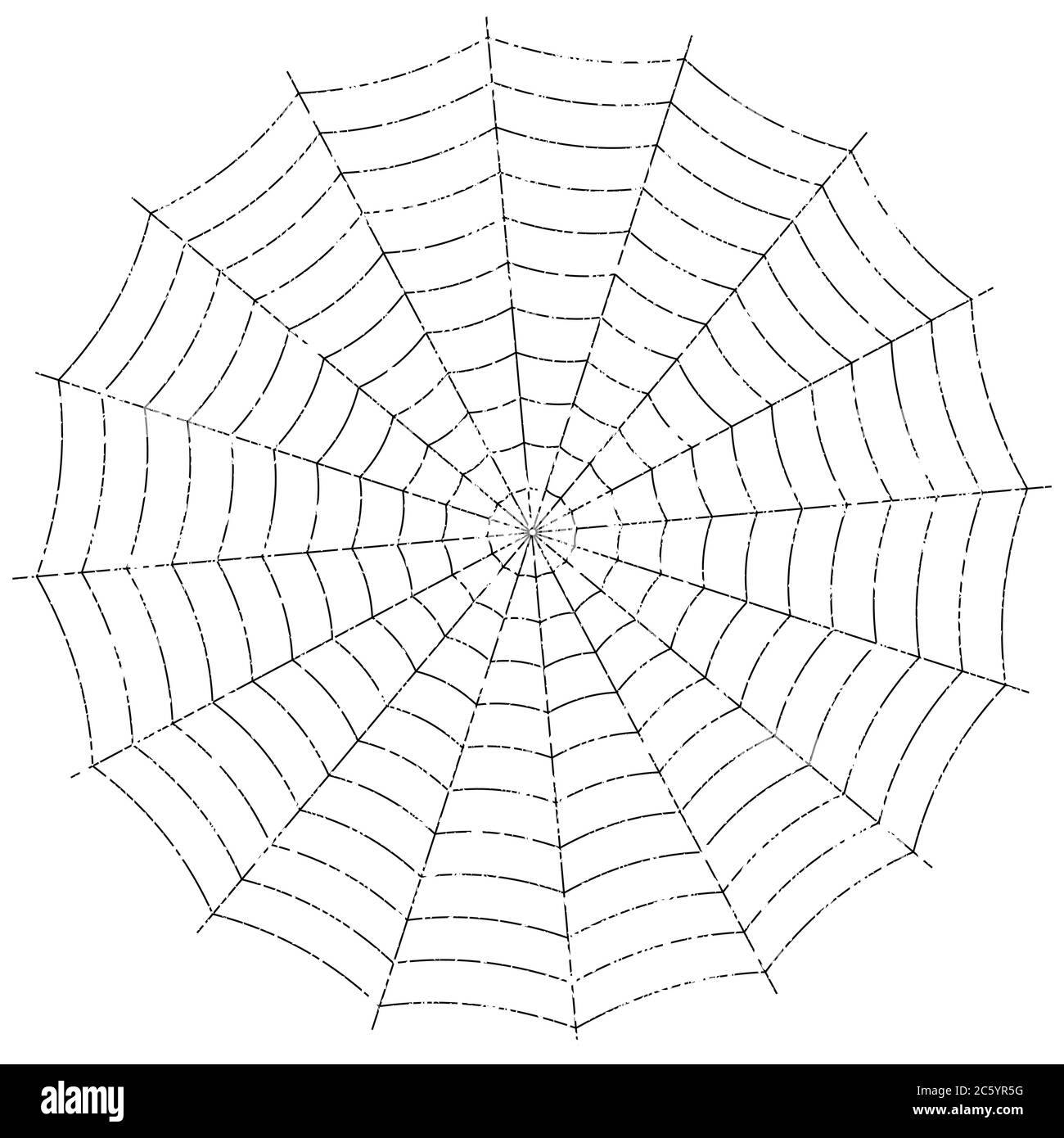 Spider Web Umriss Silhouette Symbol. Halloween Hintergrund Netz Muster Symbol. Vektorgrafik. Isoliert auf weißem Hintergrund. Stock Vektor