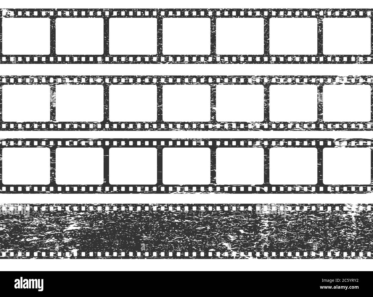 Filmstreifen nahtlose Musterform. Logo-Symbol für Kinofilme. Vektorgrafik. Isoliert auf Hintergrund. Stock Vektor