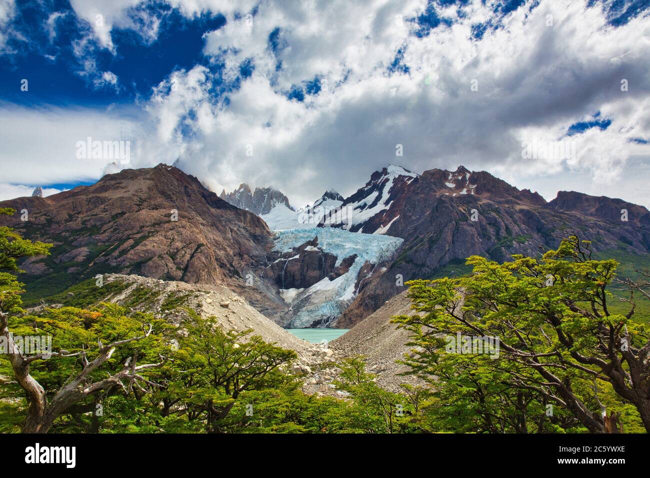 Piedras Blancas Gletscher. Los Glaciares Nationalpark. Monte Fitz Roy. El Chalten. Provinz Santa Cruz. Patagonien. Argentinien. Stockfoto