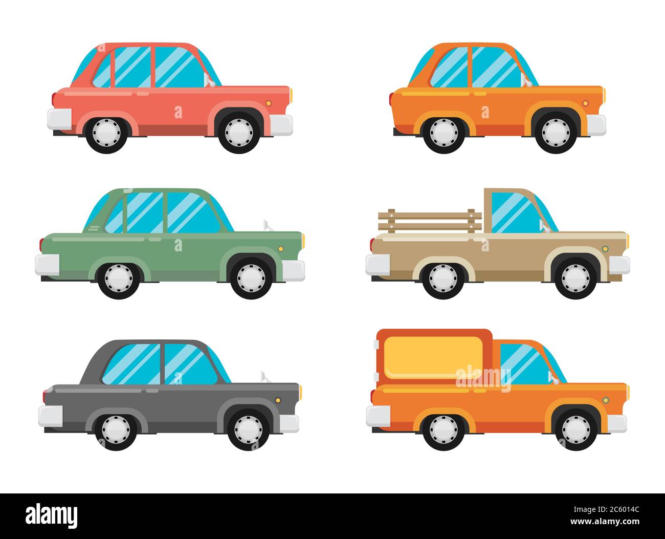 Set von Oldtimern, Vektor-Flat-Stil Stock Vektor