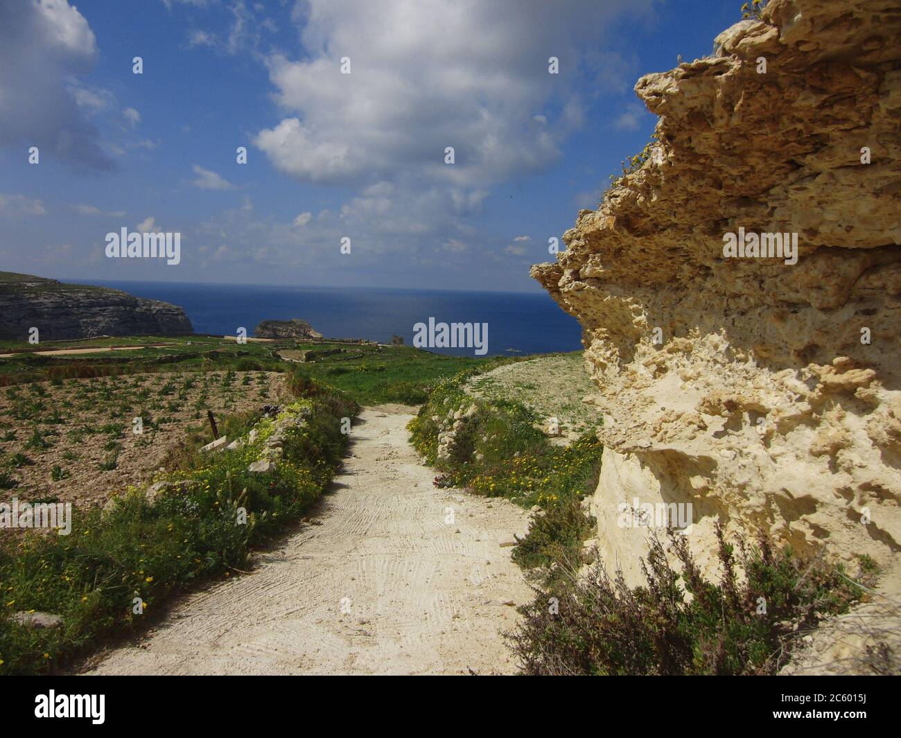 Weg nach Dwejra, Gozo Stockfoto