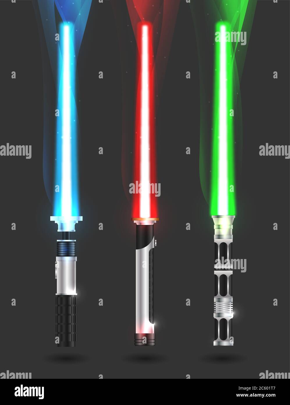 Bunte Illustration mit Lichtschwert Stock Vektor