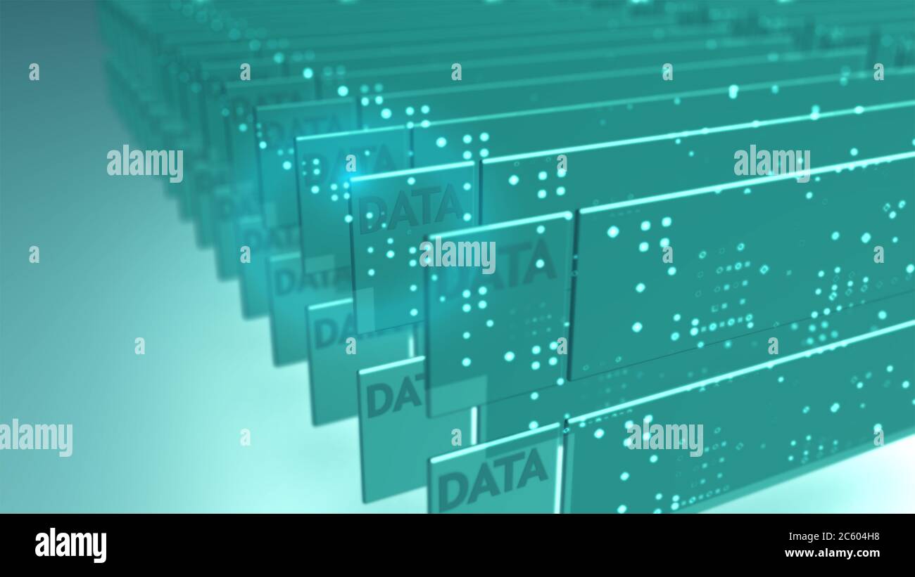Big Data Sicherheit Informationstechnologie abstrakter Hintergrund. Stockfoto