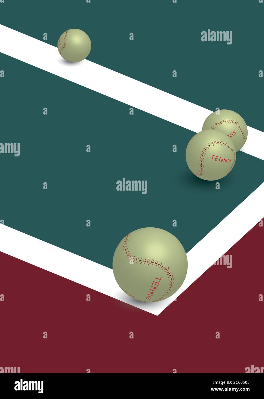 Traditionelle handgefertigte Nähen Tennis Illustration Stock Vektor