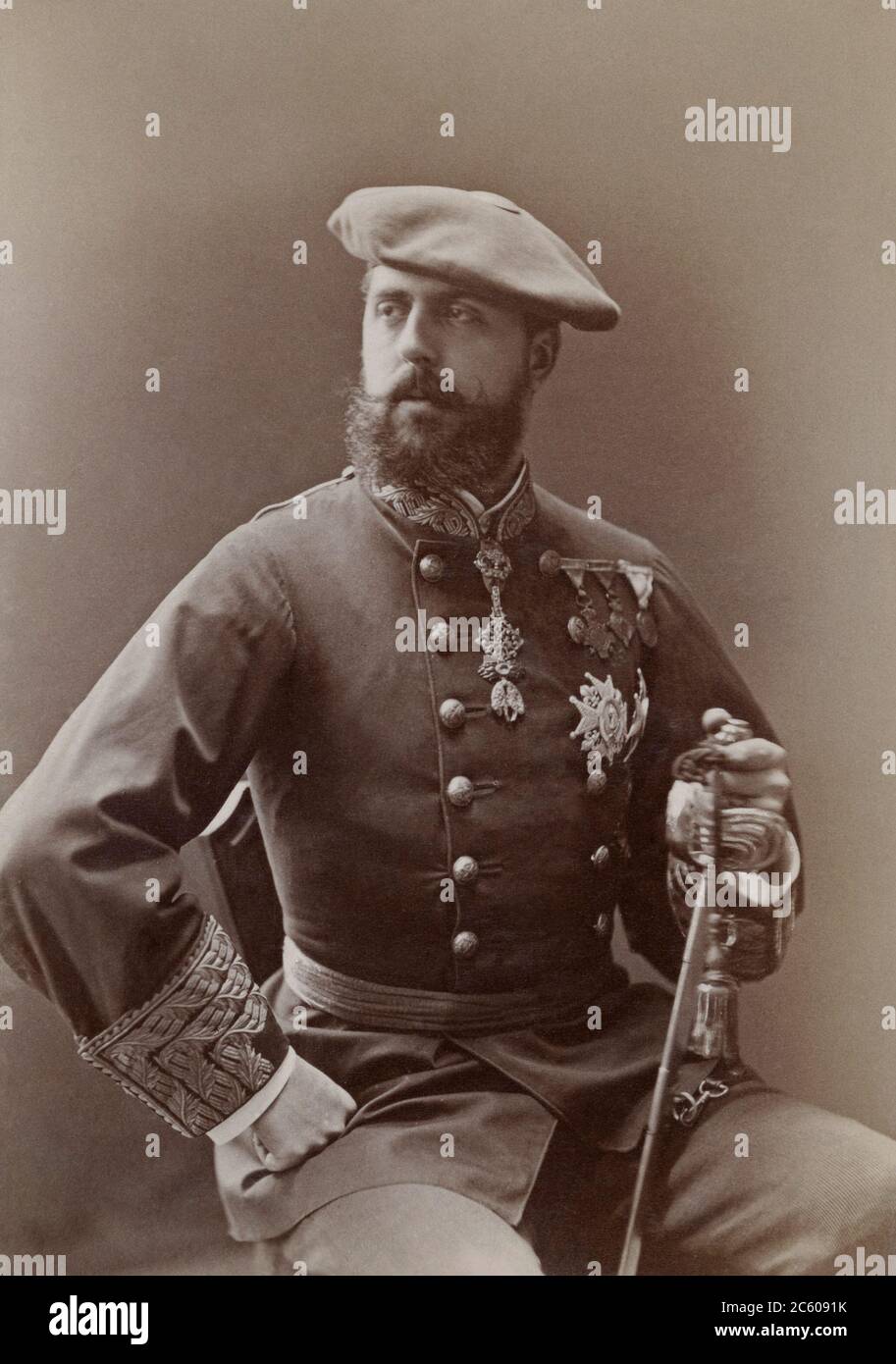 Don Carlos, Herzog von Madrid (1848 – 1909) war von 1887 bis zu seinem Tod das leitende Mitglied des Hauses Bourbon. Er war der Carlist Kläger auf die t Stockfoto
